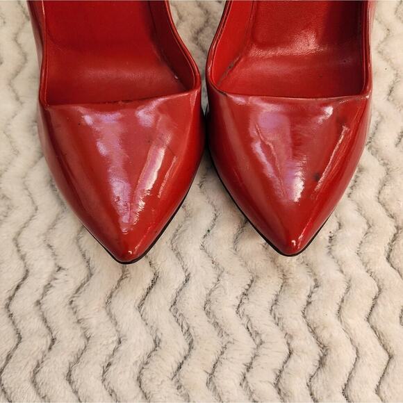 GUCCI RED PATENT LEATHER HEELS 7.5B - Picture 10 of 11